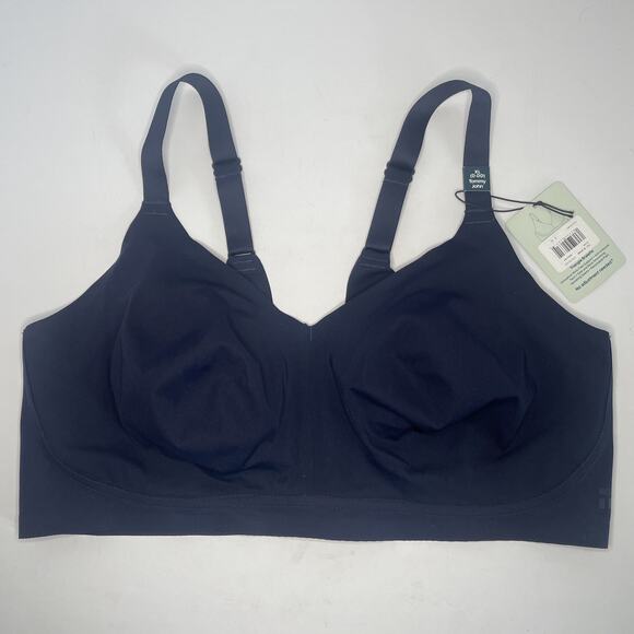 Tommy John Comfort‎ Smoothing Triangle Bralette Navy XL (D-DD) Wire Free T-Shirt - Picture 3 of 10